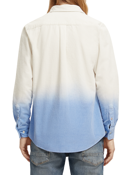 Dip Dyed Cord Shirt in Winter White