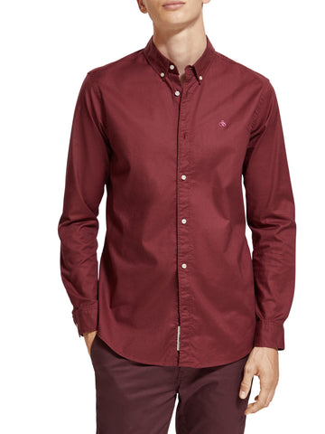 Button Down Oxford in Berry Jam