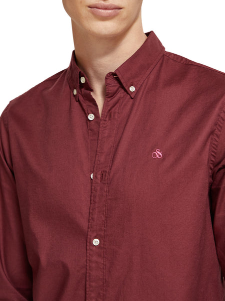 Button Down Oxford in Berry Jam