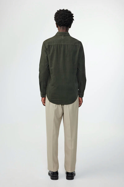5082 Arne - Army Green Fine Corduroy Shirt