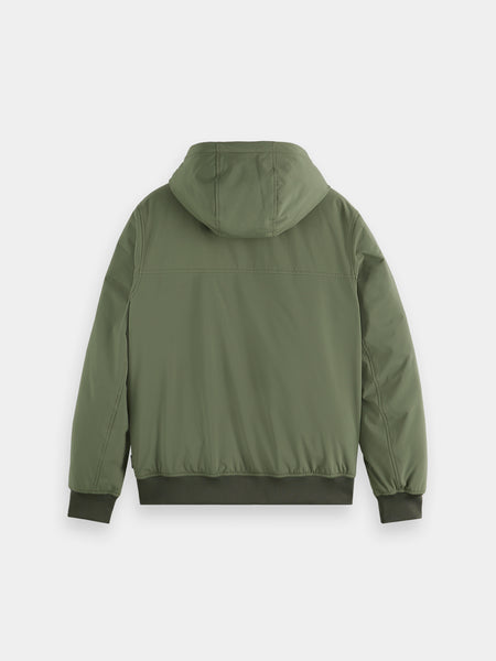 Soft Shell Padded Jacket with Hood - Thyme