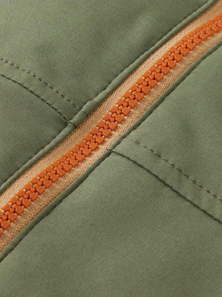 Soft Shell Padded Jacket with Hood - Thyme