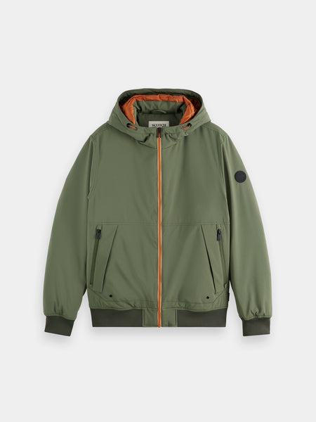 Soft Shell Padded Jacket with Hood - Thyme