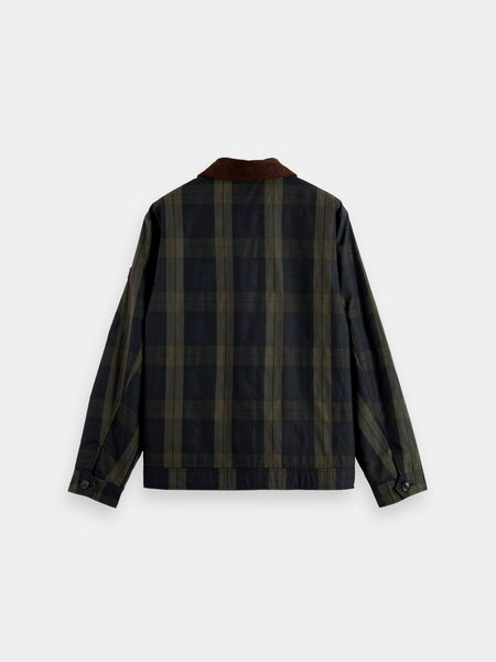 Black Check Wax Cotton Jacket