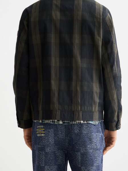 Black Check Wax Cotton Jacket