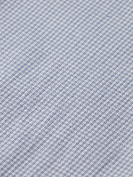 Regular Fit Faded Denim Mini Check Poplin Shirt