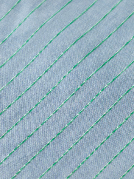 Faded Denim & Green Spruce Yarn Dyed Stripe Shirt