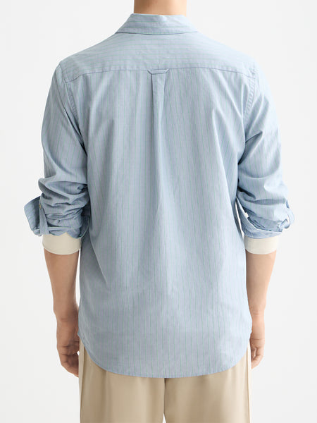 Faded Denim & Green Spruce Yarn Dyed Stripe Shirt