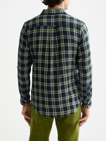 Navy & Green Double Face Check Shirt