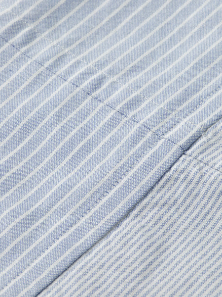 Blue & Blue Striped Patchwork Oxford Shirt