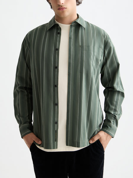 Thyme Shadow Stripe Shirt in Relaxed Fit