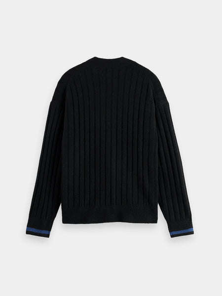 Meteorite Knitted Cardigan with Drop Shoulder