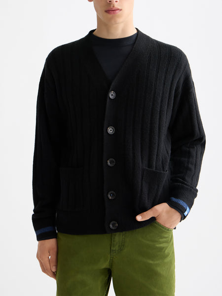 Meteorite Knitted Cardigan with Drop Shoulder