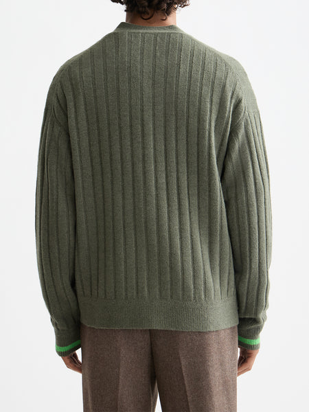 Thyme Knitted Cardigan with Drop Shoulder