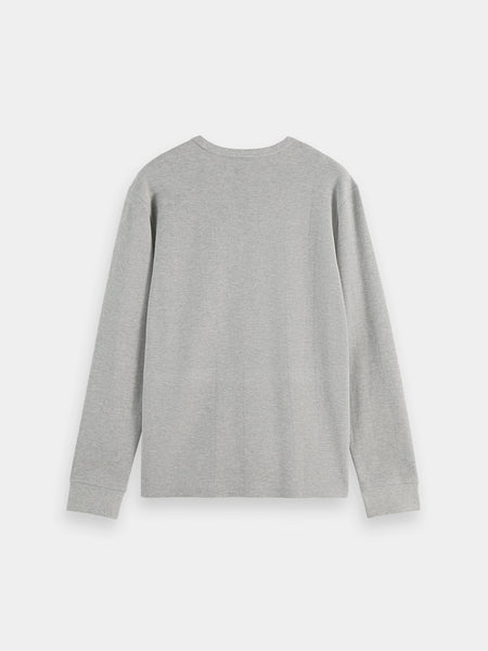 Grey Mélange Long Sleeve Waffle T-Shirt