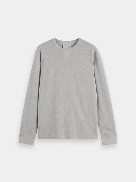 Grey Mélange Long Sleeve Waffle T-Shirt
