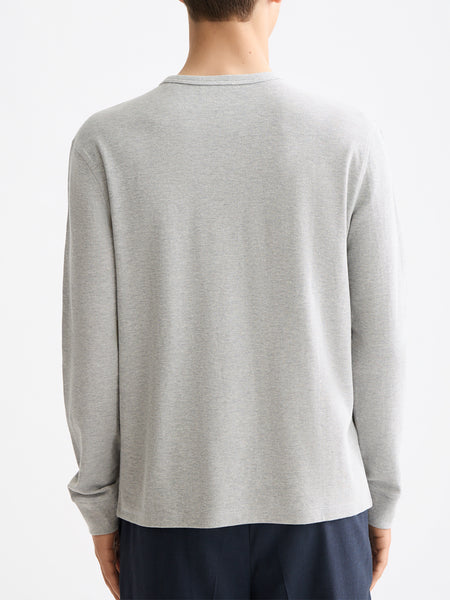 Grey Mélange Long Sleeve Waffle T-Shirt