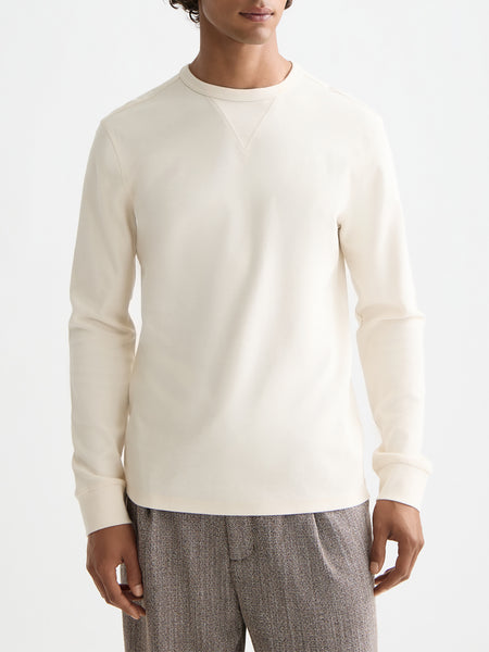 Eggnog Mélange Long Sleeve Waffle T-Shirt