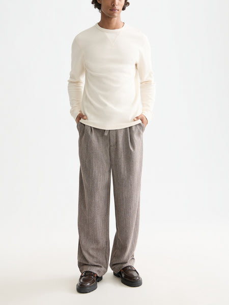 Eggnog Mélange Long Sleeve Waffle T-Shirt