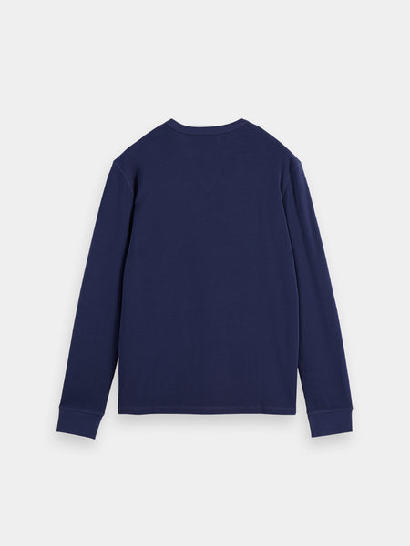 Peacoat Mélange Long Sleeve Waffle T-Shirt