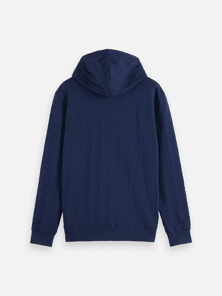 Jacquard Terry Hoodie - Peacoat
