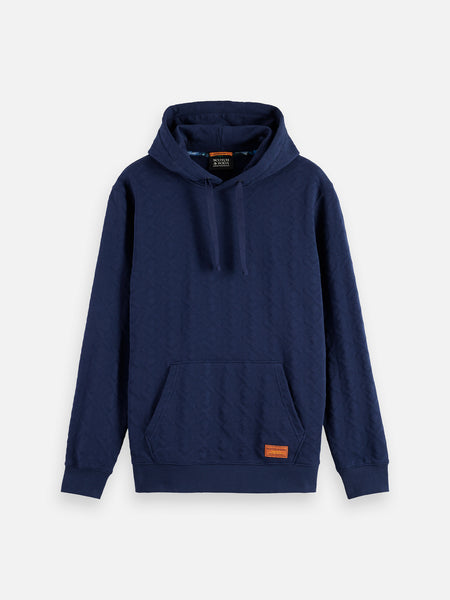 Jacquard Terry Hoodie - Peacoat