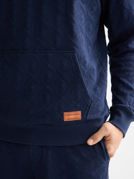 Jacquard Terry Hoodie - Peacoat