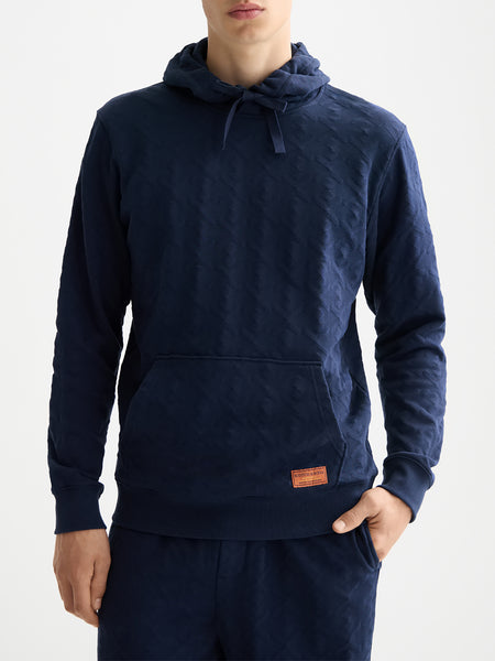 Jacquard Terry Hoodie - Peacoat