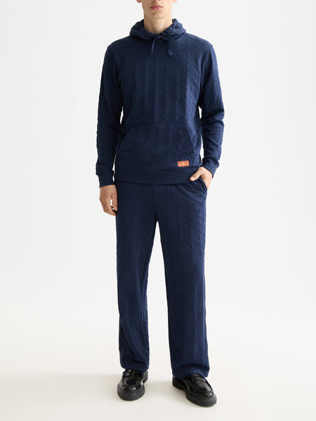 Jacquard Terry Hoodie - Peacoat