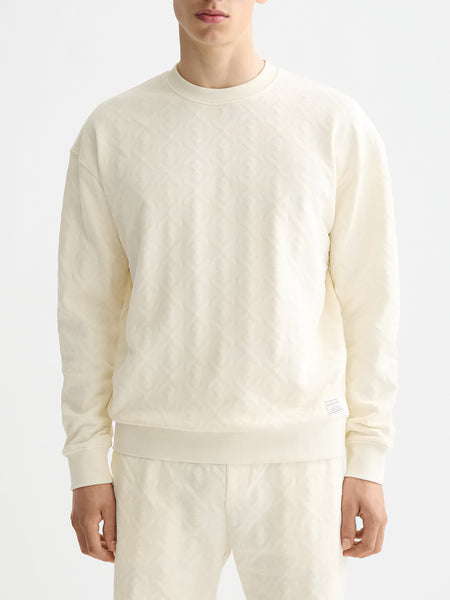 Jacquard Terry Crew Sweat - Eggnog