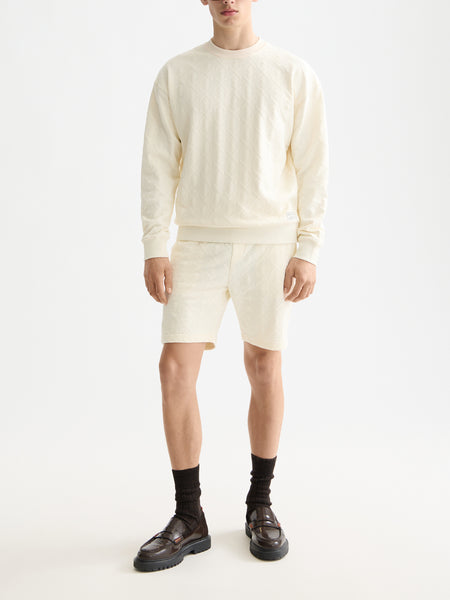 Jacquard Terry Crew Sweat - Eggnog