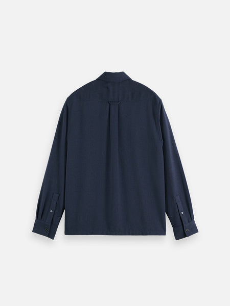 Navy Textured Relaxed Fit Shirt