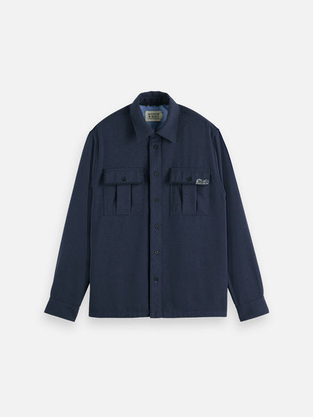 Navy Textured Relaxed Fit Shirt