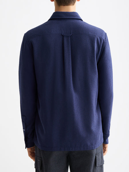 Navy Textured Relaxed Fit Shirt
