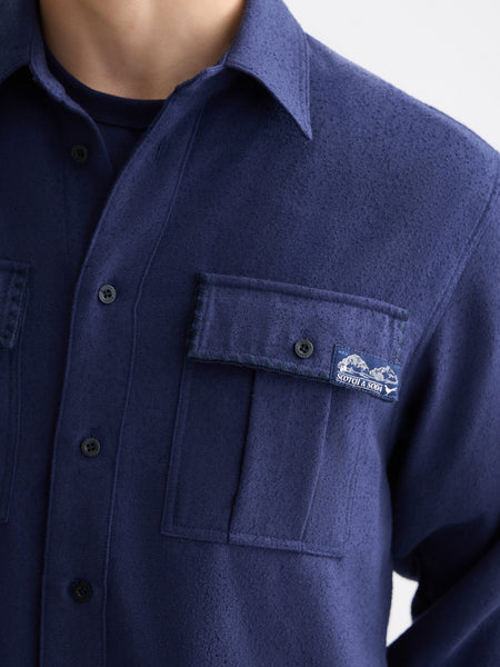 Navy Textured Relaxed Fit Shirt