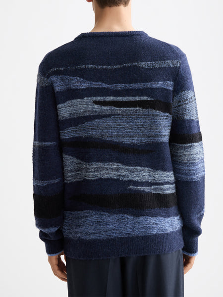 Peacoat Fluffy Alpaca Blend Pullover
