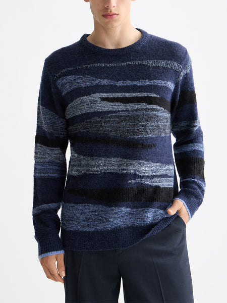 Peacoat Fluffy Alpaca Blend Pullover