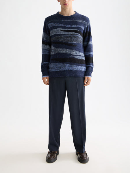 Peacoat Fluffy Alpaca Blend Pullover