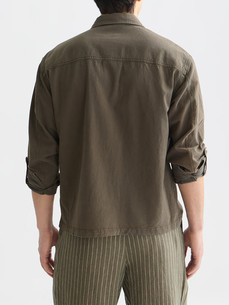 Olive Night - Cotton-Linen Overshirt