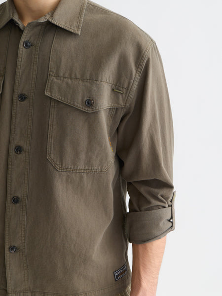 Olive Night - Cotton-Linen Overshirt