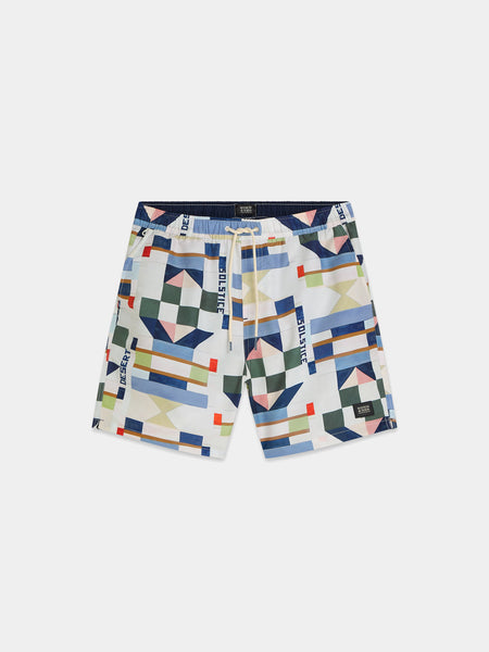 Mid Length Swim Shorts - Patchwork Infinity