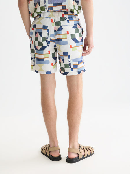 Mid Length Swim Shorts - Patchwork Infinity
