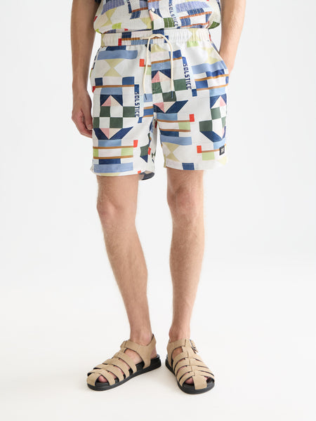 Mid Length Swim Shorts - Patchwork Infinity