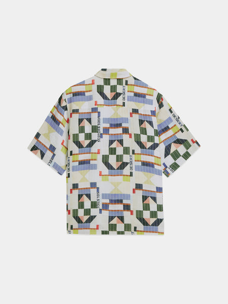 Short Sleeve Jacquard Patchwork Shirt