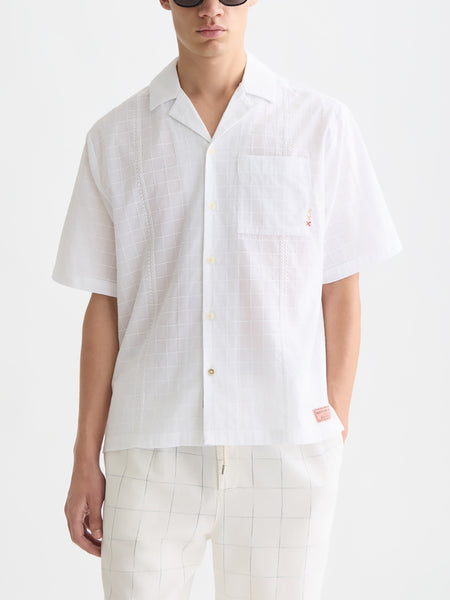 Bright White Embroided S/S Shirt