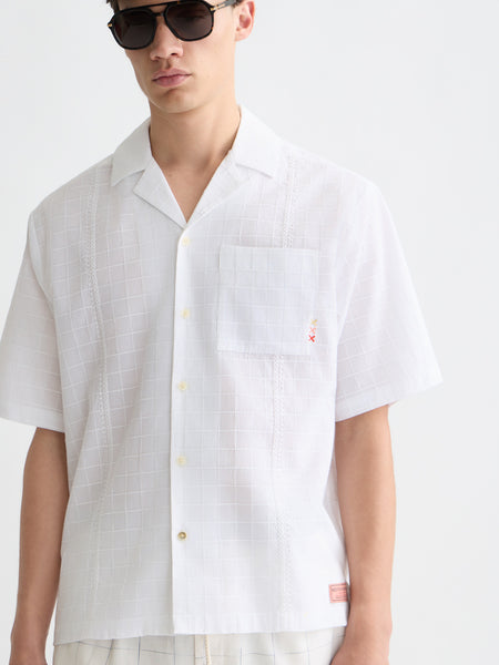 Bright White Embroided S/S Shirt