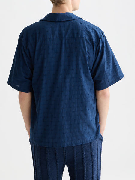 Pageant Blue Embroided S/S Shirt