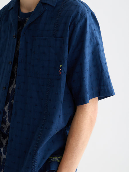 Pageant Blue Embroided S/S Shirt