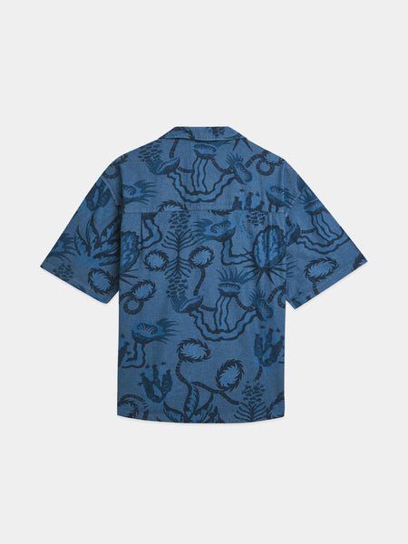 Desert Floral Indigo Printed S/S Shirt