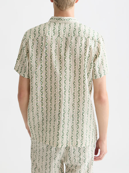 Eggnog Striped S/S Linen Shirt